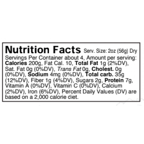 Nutrition facts