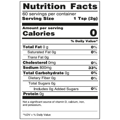NUtrition facts 