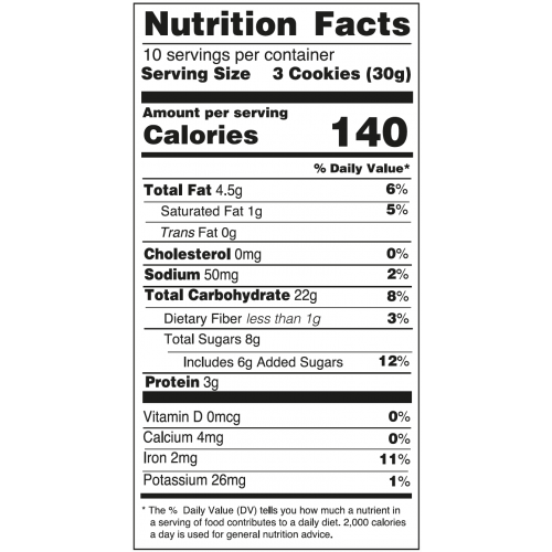Nutrition facts Chocolate Dolcetti