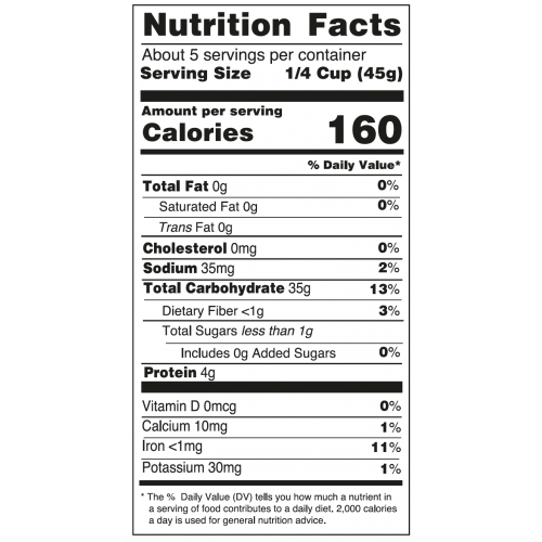Nutrition facts 