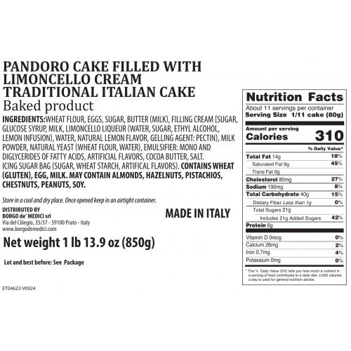 Pandoro Limoncello cream filled