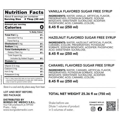 Tris Set Sugar Free Coffee Syrup