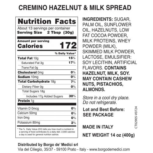 Cremino bicolor hazelnut and milk cream