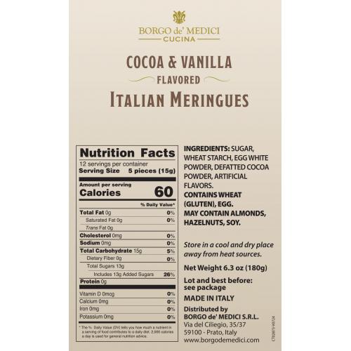 Cacao & Vanilla flavored meringues
