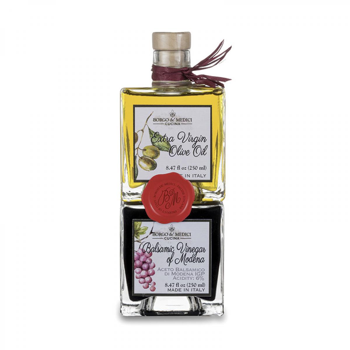 Extra virgin Olive Oil & balsamic of Modena stackable bottles