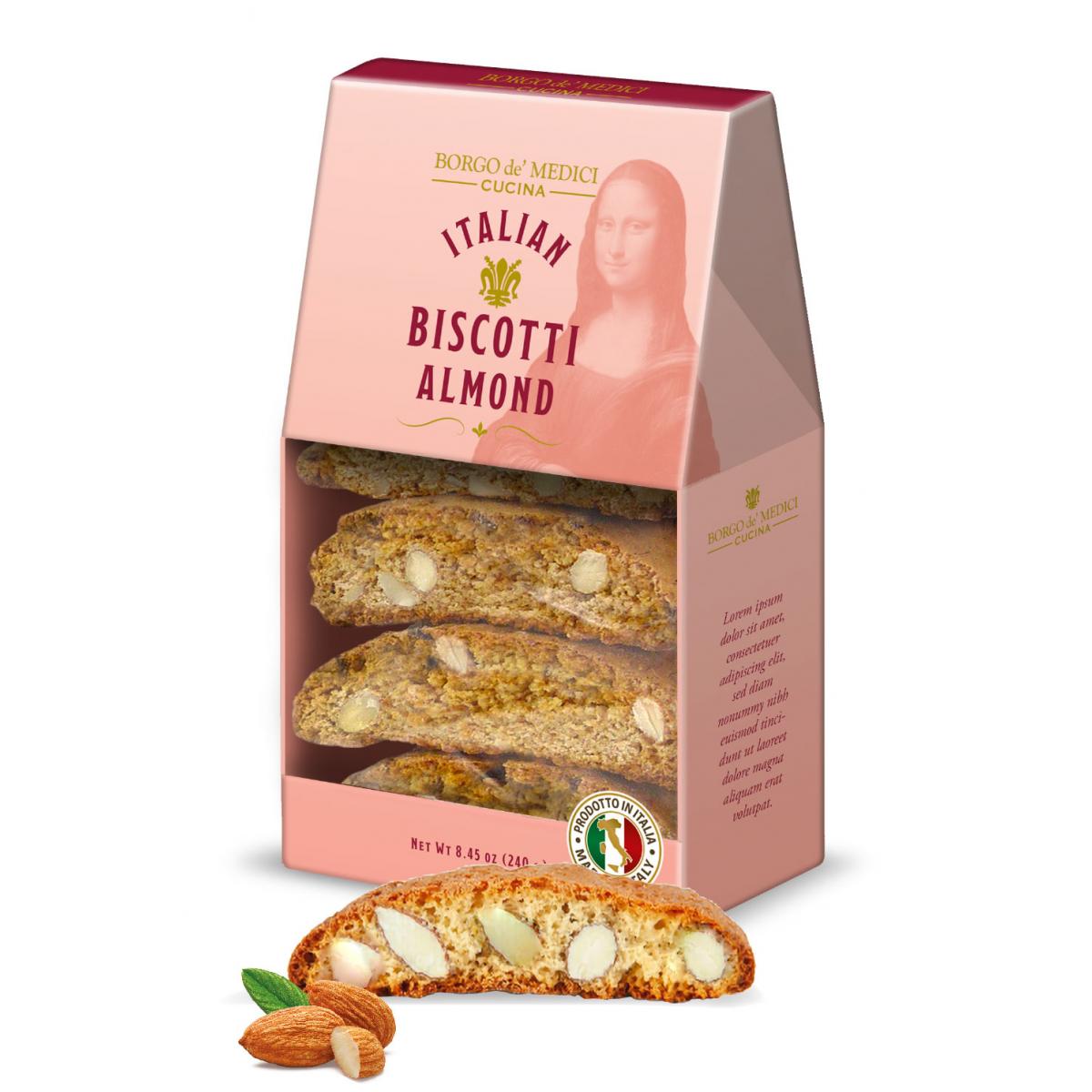 Almond biscotti in box