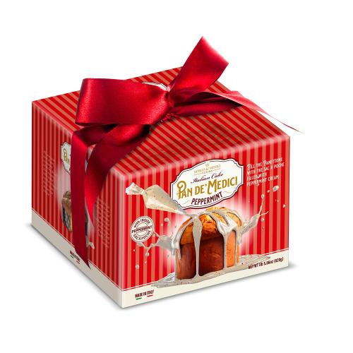 Pan de Medici cake with peppermint bark with sac à poche